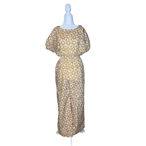 Rebecca Taylor Floral Wide Leg Poplin Jumpsuit in Lattice Fleur Honey Combo 0 - Picture 5 of 15